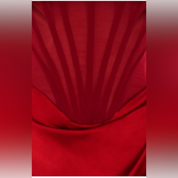 House of CB Lulu Corset One Shoulder Satin Midi Dress- Sz Small - Picture 5 of 7